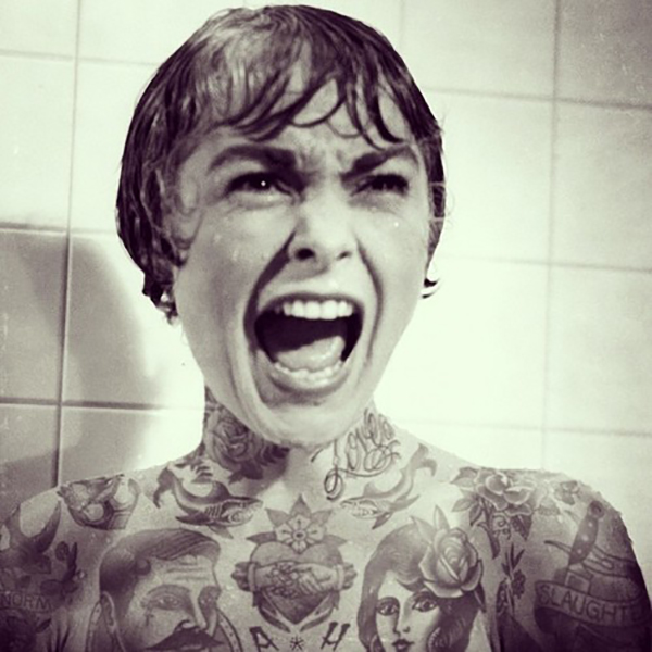 Inked Icons // Psycho Hitchcock with tattoos