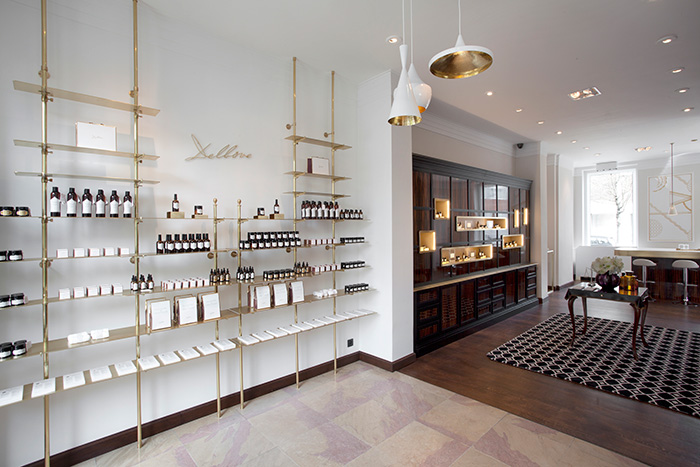 Delbôve Cosmetics Interior and Branding by Christophe Remy- Image by Maxime Delvaux -  via noglitternoglory.com